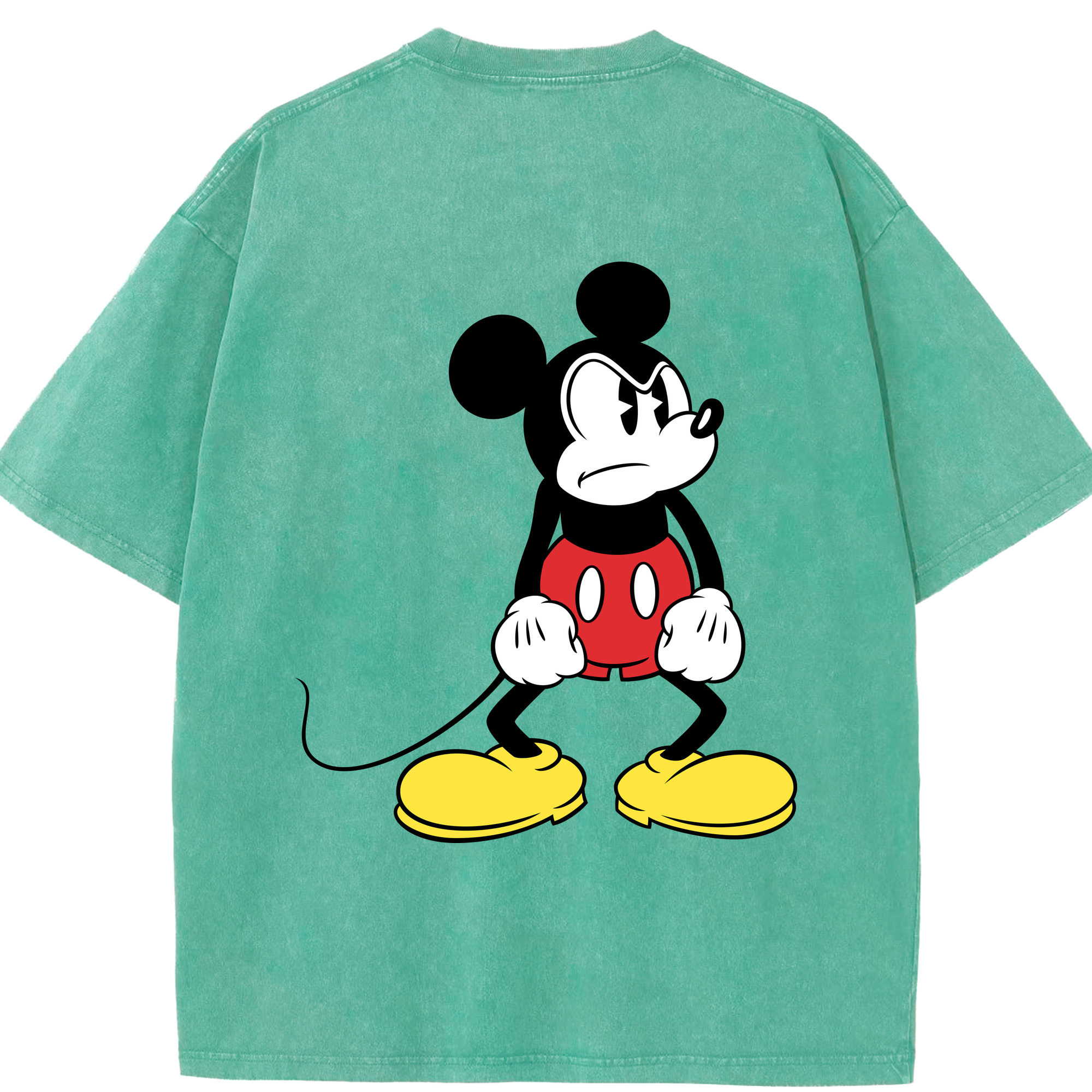 （画像用） ミッキーマウス Mickey Mouse 綿100% ヴィンテージ風 半袖Tシャツ（背面プリント）